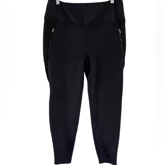 Spyder thick lined black leggings side zipper size xl plus size like new - Picture 2 of 8